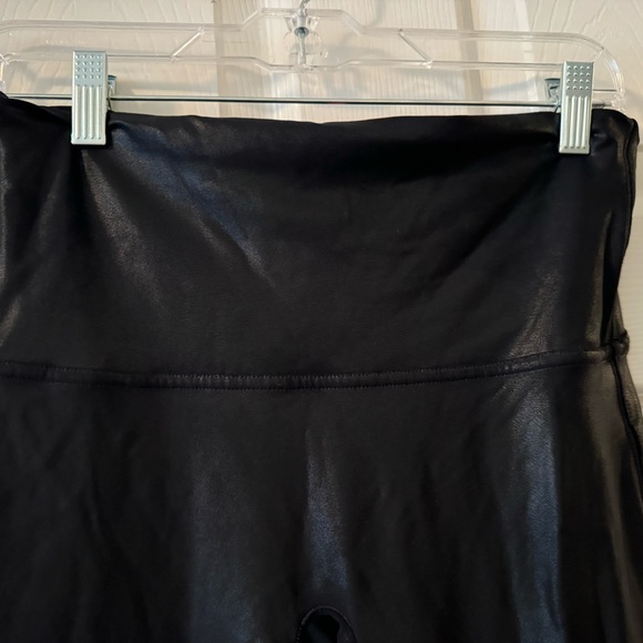 SPANX Black Faux Leather Leggings-Sz XL-gently worn - Picture 3 of 4
